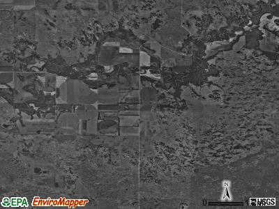 Owego township, North Dakota satellite photo by USGS