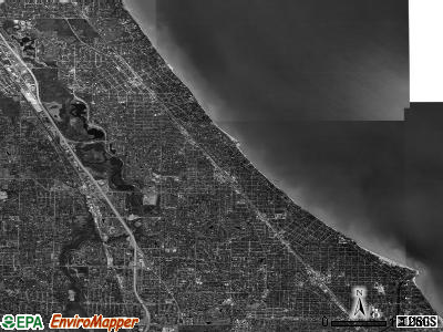 New Trier township, Illinois satellite photo by USGS