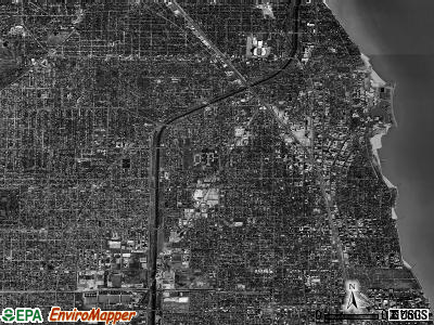 Evanston township, Illinois satellite photo by USGS