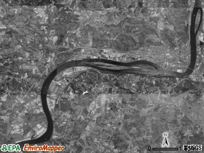 Belpre township, Ohio satellite photo by USGS