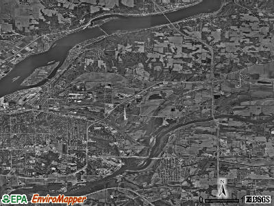 Hampton township, Illinois satellite photo by USGS