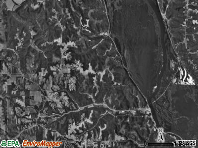 Lansing township, Iowa satellite photo by USGS