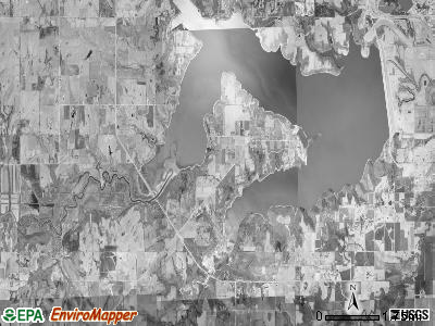 Clinton township, Kansas satellite photo by USGS