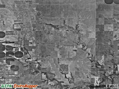 Kingman township, Kansas satellite photo by USGS