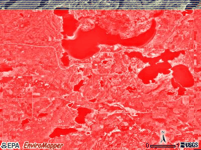 Hiram township, Minnesota satellite photo by USGS