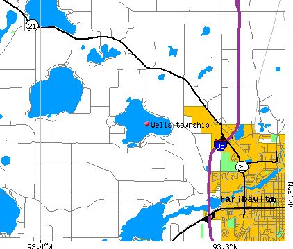Wells township, MN map