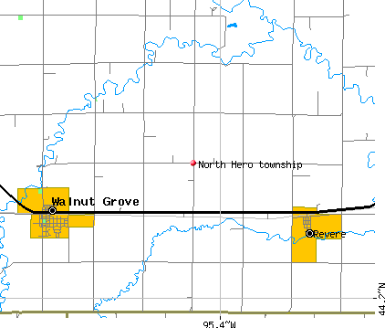 North Hero township, MN map