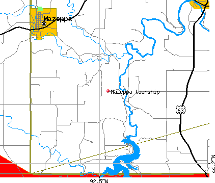 Mazeppa township, MN map