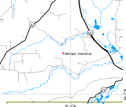 Watopa township, MN map