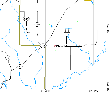 Cleveland township, AR map