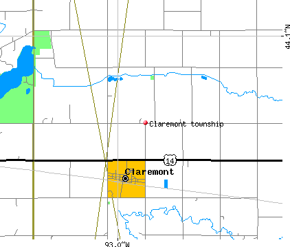 Claremont township, MN map