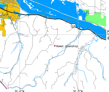 Homer township, MN map