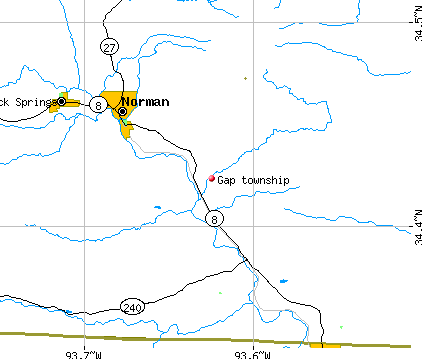 Gap township, AR map