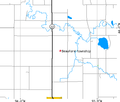 Beauford township, MN map