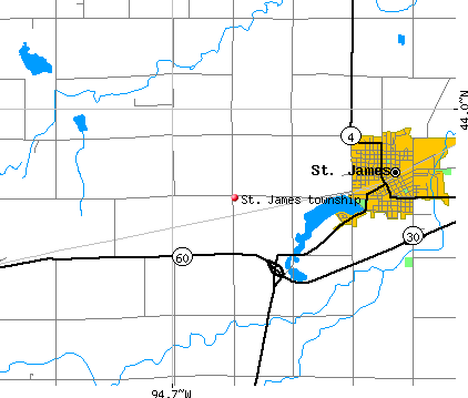 St. James township, MN map