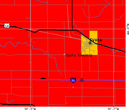 Eyota township, MN map