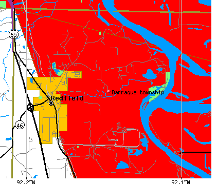 Barraque township, AR map