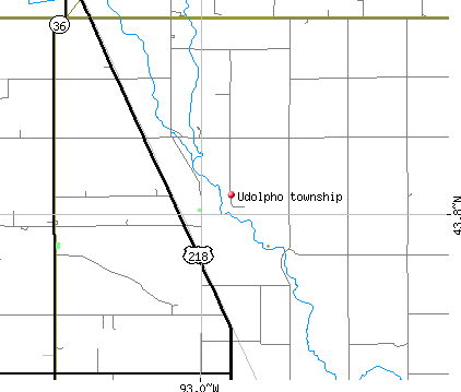 Udolpho township, MN map