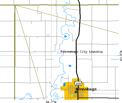 Winnebago City township, MN map