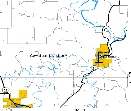 Carrolton township, MN map
