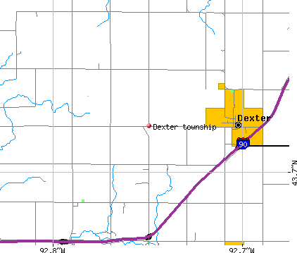 Dexter township, MN map