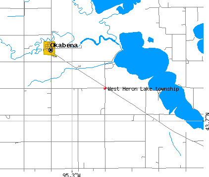 West Heron Lake township, MN map
