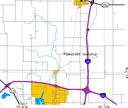 Bancroft township, MN map