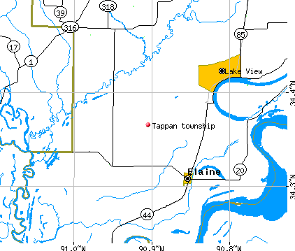 Tappan township, AR map