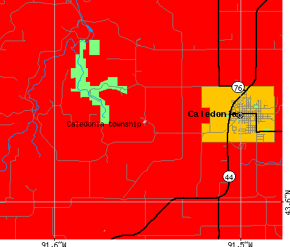 Caledonia township, MN map