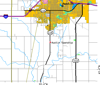 Austin township, MN map