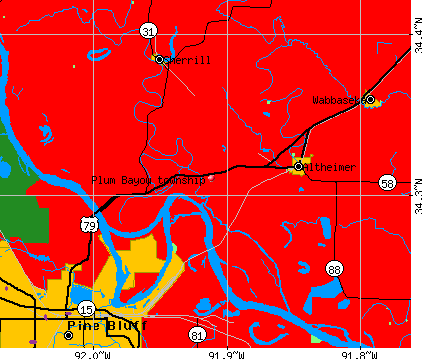 Plum Bayou township, AR map