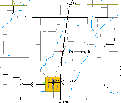Fletchall township, MO map