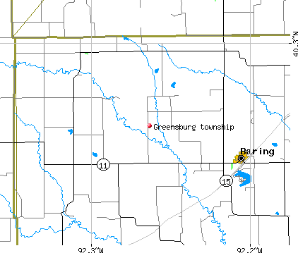 Greensburg township, MO map