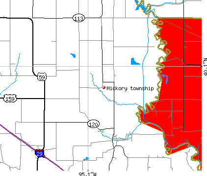 Hickory township, MO map