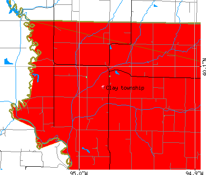 Clay township, MO map