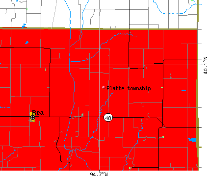 Platte township, MO map