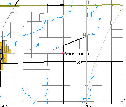 Gomer township, MO map