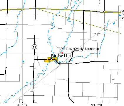 Yellow Creek township, MO map