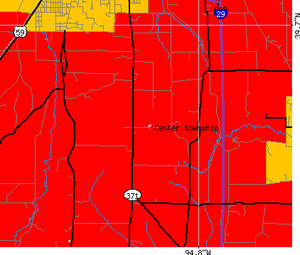 Center township, MO map
