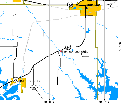 Monroe township, MO map