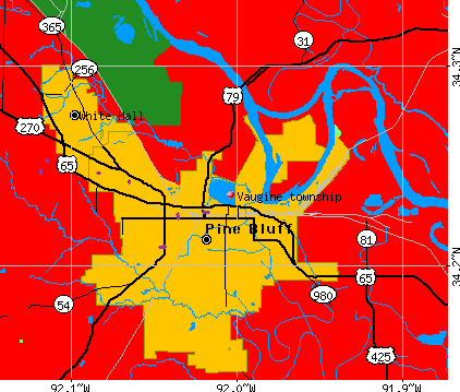 Vaugine township, AR map