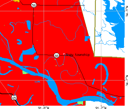 Bogy township, AR map