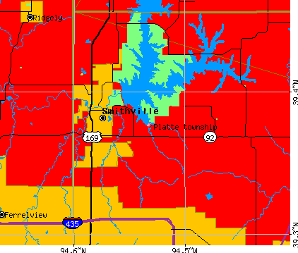 Platte township, MO map