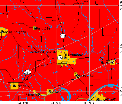 Richmond township, MO map