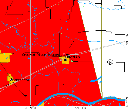 Crooked River township, MO map