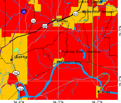 Fishing River township, MO map
