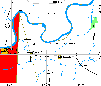Grand Pass township, MO map