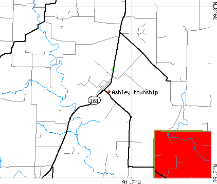 Ashley township, MO map