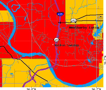 Waldron township, MO map