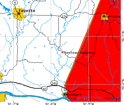 Moniteau township, MO map